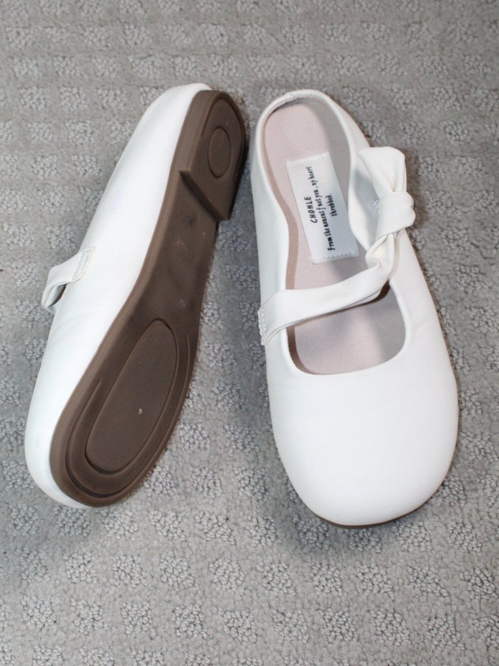 Chohle Size 7 Cream Mary Jane Mule Flats